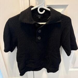 Rails Short Sleeve Black Sweater Greta